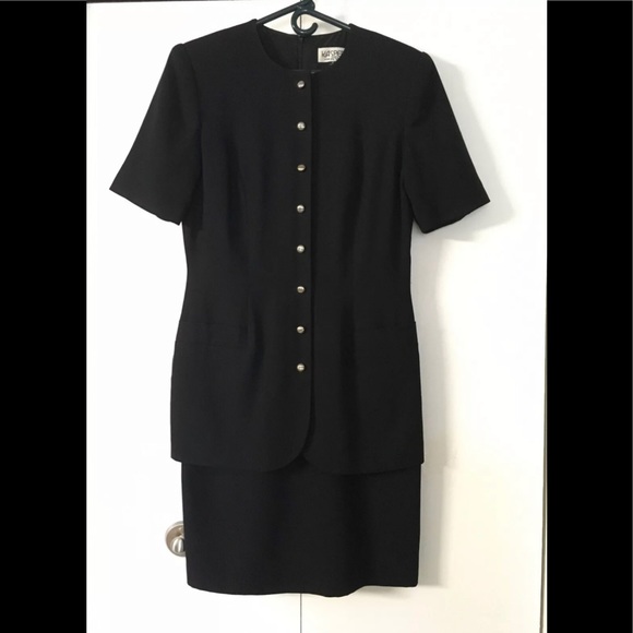 Kasper A.S.L. Midi Suit Dress size 8 Logo Buttons🌟1 Piece workwear classy - Picture 2 of 11